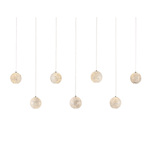 Finhorn 30-Light Multi-Drop Pendant - Elegant Mother of Pearl Shades & Stunning Silver Canopy Design