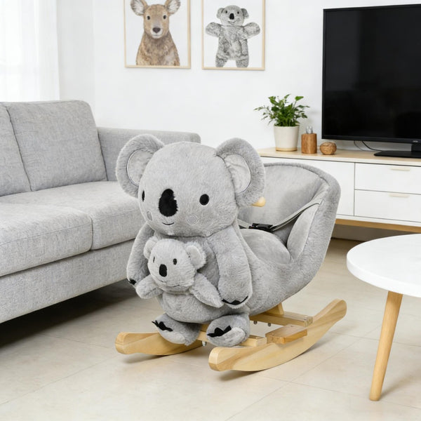 English Elm Dinosaur Plush Rocking Toy for Toddlers with Sound Effects and Wooden Base T3971P442602