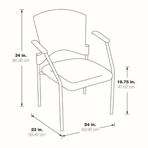 OSP Home Furnishings Titanium Finish Stackable Visitors Chair with Ventilated Back for Reception Rooms 8610-B
