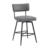 Christopher Knight Home® - Noble House - - 26''Retro Swivel Counter Stools Set Of 2,Grey Counter Stools With Iron Frame,Pu Sponge Cushion,Footrest,Suitable For Kitchen/Bedroom/Dining Room.