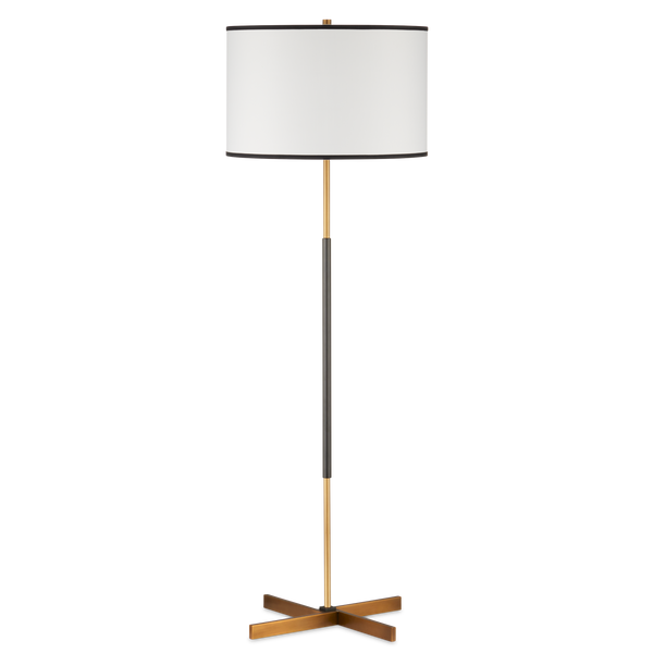 Willoughby Floor Lamp - Contemporary Metal Design with Pinwheel Base, Brass & Oil-Rubbed Bronze Finish