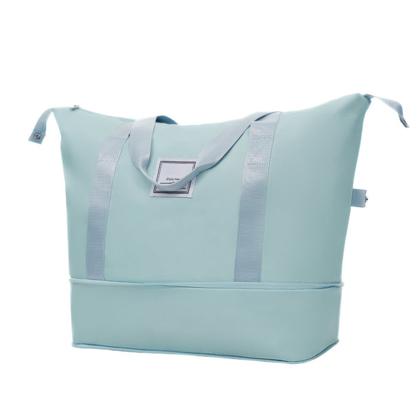 English Elm 6 Piece Hardshell Abs Travel Set with Spinner Wheels Combination Lock and Toiletry Bag Light Blue N732P391465N