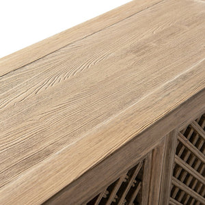 English Elm Arden Reclaimed Pine Lattice Door Accent Cabinet Rustic Storage for Any Room B2719P474439
