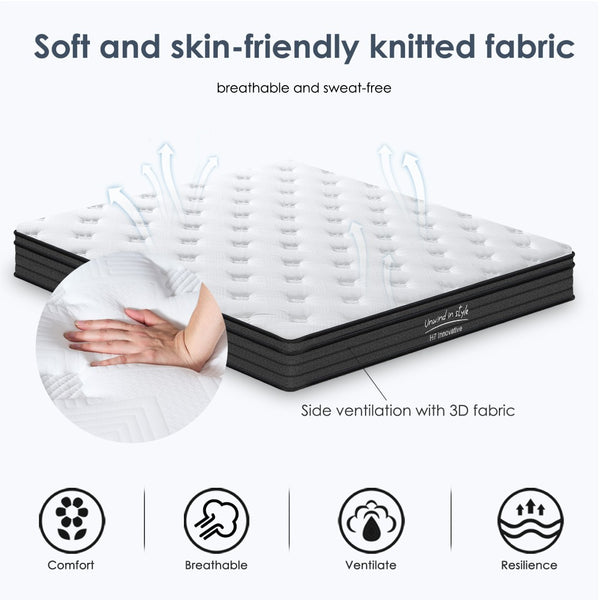 English Elm Twin Size Mattress - 10-Inch Hybrid Comfort With Gel Memory Foam & Pocketed Innersprings For Sleep Bliss W2889P316179-GIGA