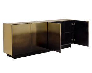 Sunpan Calvosa Sideboard - Captivating Ombre Design in Stainless Steel with Dark Bronze Finish, Handcrafted Elegance