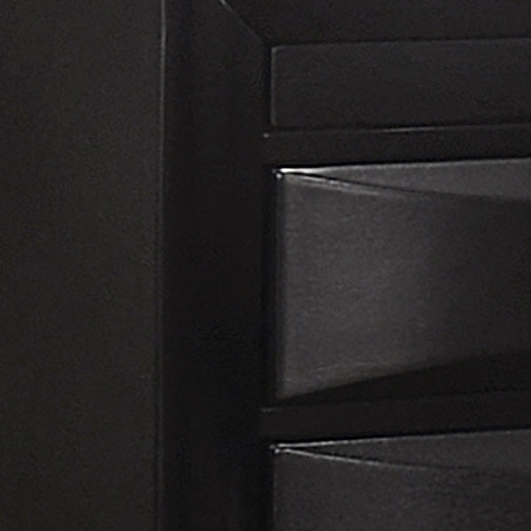 English Elm Vollenhove Sleek Black 2-Drawer Nightstand with Slide-Out Tray, Felt-Lined Storage & Modern Elegance B062P328637
