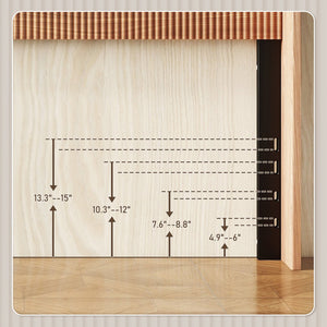 English Elm Wooden Walnut Queen Headboard - Modern Farmhouse Boho Wavy Raised Wing-Back Design, Steel Reinforced W1858P220209
