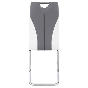 English Elm Jernigan Two-tone Leatherette Cantilever Dining Chairs with Chrome Base Set of 4 B062S01428