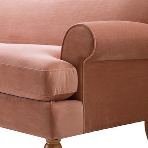 English Elm Alana Lawson Three-Cushion Tightback Sofa, Peach Orange Velvet