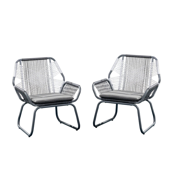 English Elm Christopher Knight Home® - MILAN Club Chair Set for Outdoors, Gray PE Rattan & Steel Frame, Water-Resistant Cushions, Modern Elegance 62331.00CGRY