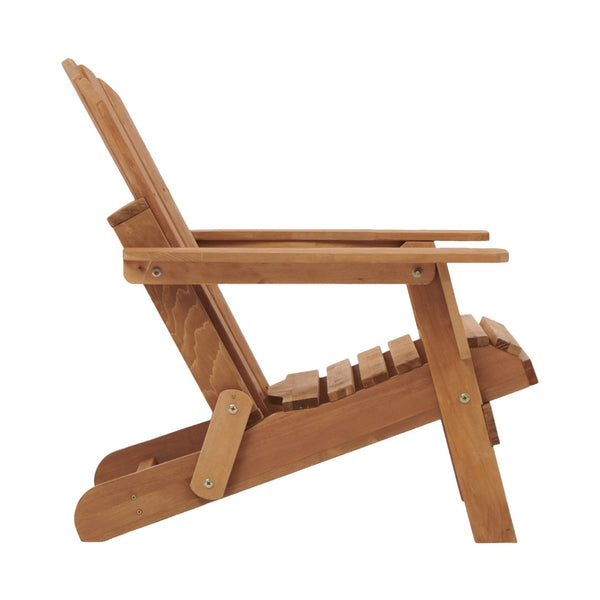 English Elm Oversize Hemlock Wood Folding Adirondack Chair for Porch Poolside Patio Backyard W2640P307500