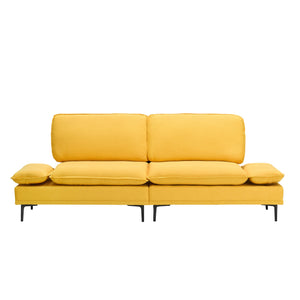 English Elm 89 Inch Premium Soft Yellow Sofa - Stylish, Compact Comfort For Apartment & Office Spaces, Modern Design W1658S00062