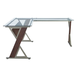 OSP Home Furnishings Zenos L-shape Desk Cherry