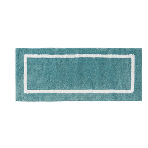 JLA Home Madison Park - Reversible Plush High-Pile Tufted Microfiber Bath Rug with OEKO-TEX Safety, Machine Washable Comfort Aqua MP72-5668