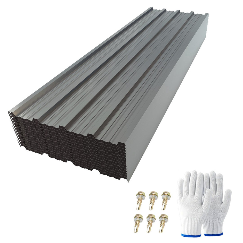 English Elm 10 Corrugated Galvanized Steel Roof Panels Weather Resistant Gazebo Pergola Cover W3213P431242