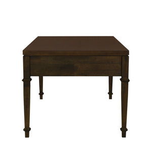 JLA Home Martha Stewart - Fluted two-drawer coffee table with fluted faces, antique-brass knobs & dark brown veneer finish MT120-1192