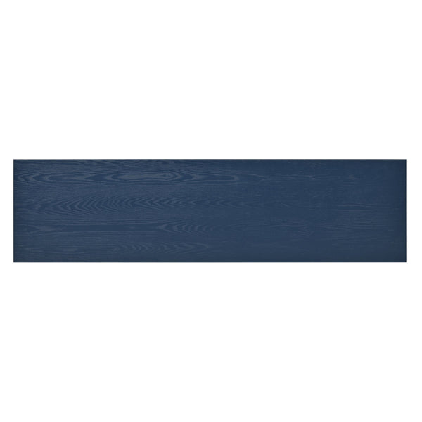 English Elm Elegant Navy Blue Sideboard, 4-Door Storage Cabinet with Arched Groove Wavy Doors, Adjustable Shelves W2696P245317