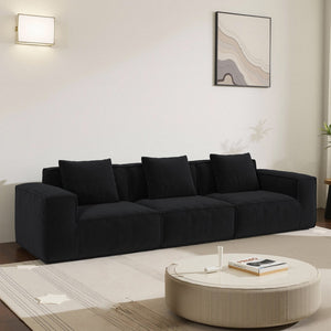 English Elm 118-Inch Modular Sofa Bed - Versatile Cloud Velvet Couch For Stylish Living Rooms & Guest Spaces W3147S00024