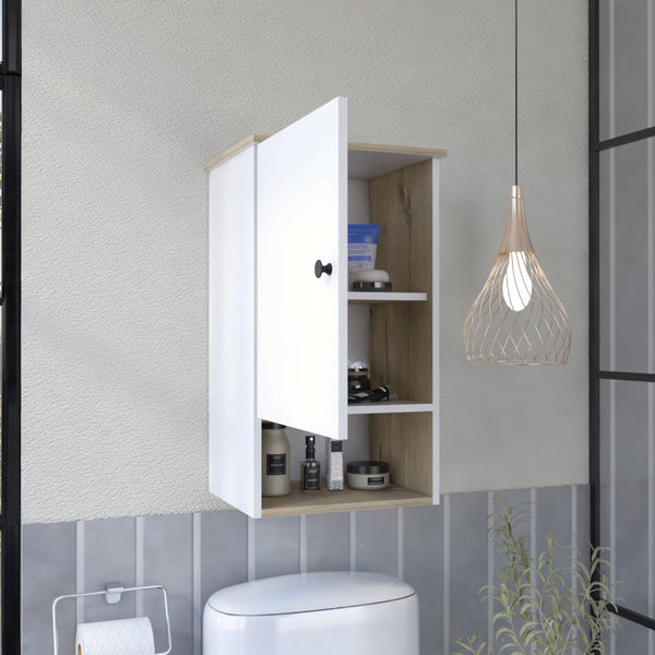 English Elm Alaska Single Door Medicine Cabinet Three Shelf Bathroom Storage Soft Close Hinge B128P148852