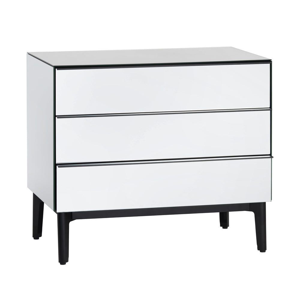 Crestview Collection Contemporary Three-drawer Chest - Sleek Iron Storage Unit With Striking White & Black Design Clear  Cvfzr6194