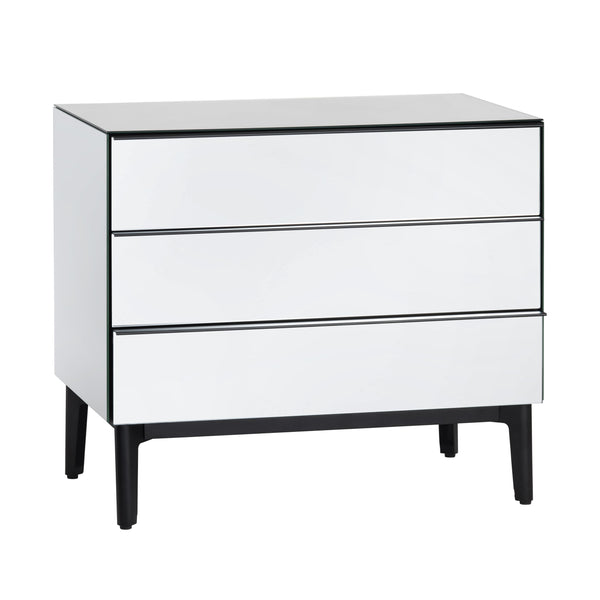 Crestview Collection Contemporary Three-drawer Chest - Sleek Iron Storage Unit With Striking White & Black Design Clear  Cvfzr6194