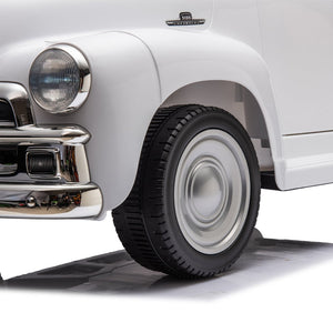 English Elm 12v Chevrolet 3100 Licensed Vintage Pickup Ride on Truck with Led Lights and Parent Remote White W1578P214179