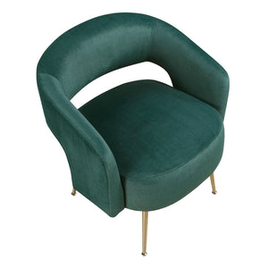 English Elm Modern Velvet Accent Chair Plush Foam Seat Gold Leg Base for Living Room Dark Green B011P458635