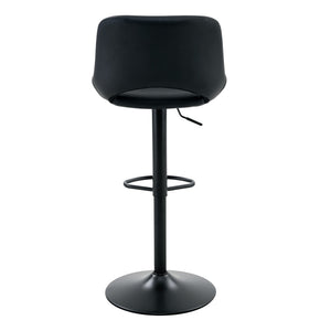 English Elm Set of 2 Pu Leather Barstools with Gold Footrest Curved Back for Kitchen Island Black W1151P383775