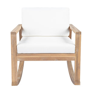 English Elm Outdoor Acacia Wood Rocking Chair with Cushions Teak Finish Porch Seating N772P369382W_N772P369382W