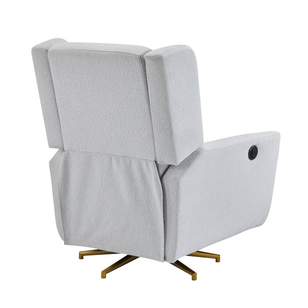 English Elm Christopher Knight Home® - Power Boucle Swivel Recliner Chair with 360° Metal Star Base, Electric Lift, Ergonomic Padded Backrest, Adjustable Footrest, Easy Assembly Gold,LIGHT GREY N771P298185D