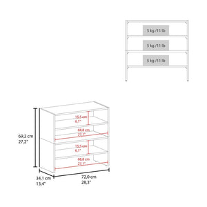 English Elm Fm Furniture Berlin Four Tier Open Shelf Shoe Rack Engineered Wood Entryway Organizer B128S00259
