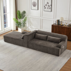 English Elm Chenille Oversized L-Shape Luxury Sectional Sofa - Minimalist, Comfy Sleeper Couch For Stylish Spaces W2339S00066