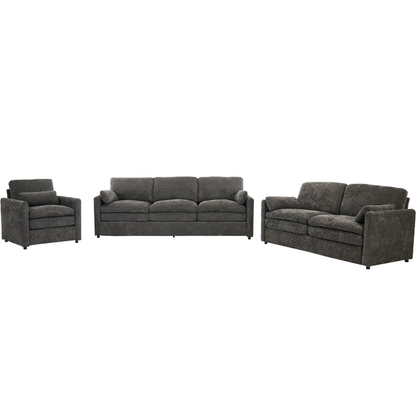 English Elm Cozy Upholstered Sofa Set - Cloud-Like Comfort With Deep Cushions & Stylish Grey Chenille Design N719S001920E