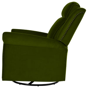English Elm Christopher Knight Home® - 360° Swivel Recliner Plush Velvet Manual Rocker with Infinite Recline Support for Living Room Comfort Green N763P202666E