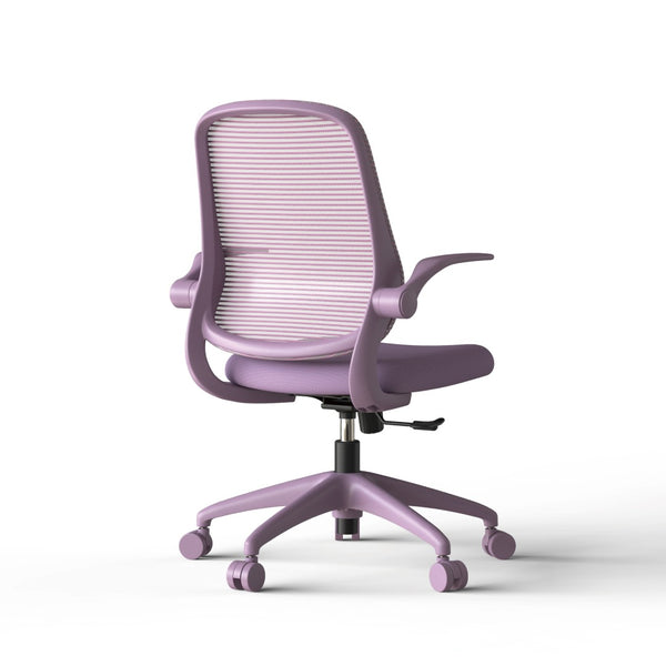 English Elm Ergonomic Mesh Back Task Chair with Flip Armrests High Density Foam Seat 500lb Capacity Purple W5280P464446