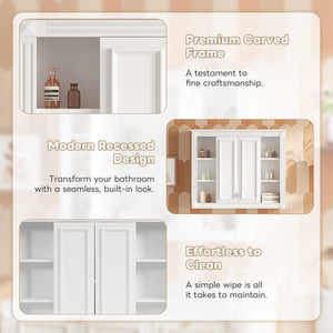 English Elm 36'' Wall Mounted Bathroom Cabinet White Wood Soft Close Double Door Storage N710P358584K