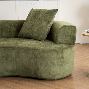 English Elm Moon modern sleeper sofa with extra-deep seat, sponge support & spring pack, green chenille comfort W2012P399193