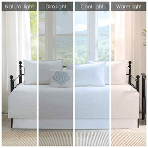 English Elm 6 Madison Park Quebec Daybed Cover Set Reversible Twin 6-Piece Cottage Quilted Microfiber with Antimicrobial Protection White 17.72 L x 15.75 W x 8.66 H B03597488