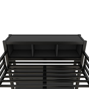 English Elm Metal Loft Bed With Integrated Desk, Wardrobe & Storage Cubes - Space-Saving Solution For All Ages W1580S00068
