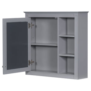 English Elm 30'' Modern Bathroom Vanity Set With Mirror, Stylish Freestanding Cabinet, Ample Storage & Sink SW000127AAE-1