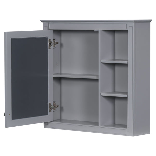 English Elm 30'' Modern Bathroom Vanity Set With Mirror, Stylish Freestanding Cabinet, Ample Storage & Sink SW000127AAE-1