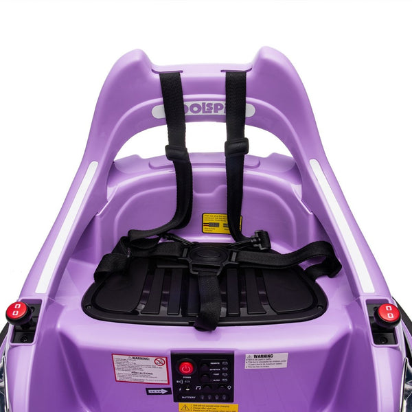English Elm 12v Kids Ride on Bumper Car with 360 Spin Led Lights Bluetooth and Parental Remote Purple W1578P198507