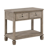 English Elm Gray Oak Finish Classic Transitional Bedroom Furniture 1 Piece Nightstand Of 2 Drawers Open Bottom Shelf Wooden Furniture Bedside Table