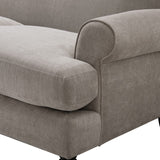 English Elm Alana Lawson Three-Cushion Tightback Sofa, Silver Grey Polyester