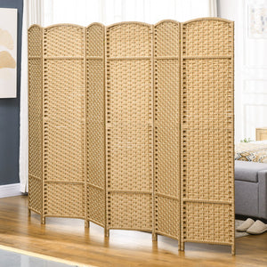 English Elm Homcom 6-Panel Folding Room Divider - Stylish Privacy Screen For Home Office & Bedroom Decor W2225P200677