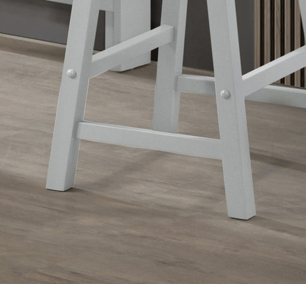 English Elm Set of 2 Alfonso Backless Counter Stools Ergonomic Seat Solid Wood Flared Legs B2749P413319