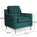 Christopher Knight Home® - Noble House - Hanlon Modern Glam Tufted Velvet Club Chair