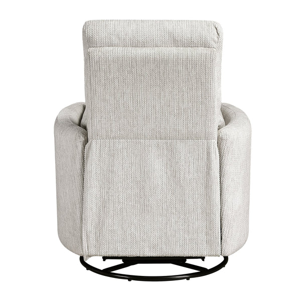 English Elm Modern Swivel Glider Recliner Chair with 360° Rotation, Plush Microfiber Upholstery & Pillows for Nursery Living Room Comfort Beige 33 L x 32.5 W x 26 H B011P395821