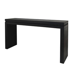 English Elm 64in Modern Black Wood Console Table — Sleek Narrow Entryway Table 67.7"L x 10.6"W x 17.3"H, Stylish Storage Piece W2729P198987