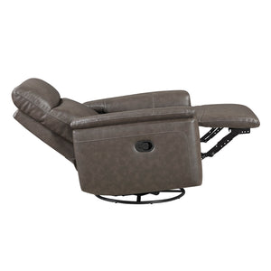 English Elm Luxury Premium Leather Recliner with 360° Swivel, Gentle Glide, High-Density Foam & Pocket Coils Dark Brown 36 L x 30.5 W x 26 H B011P395828